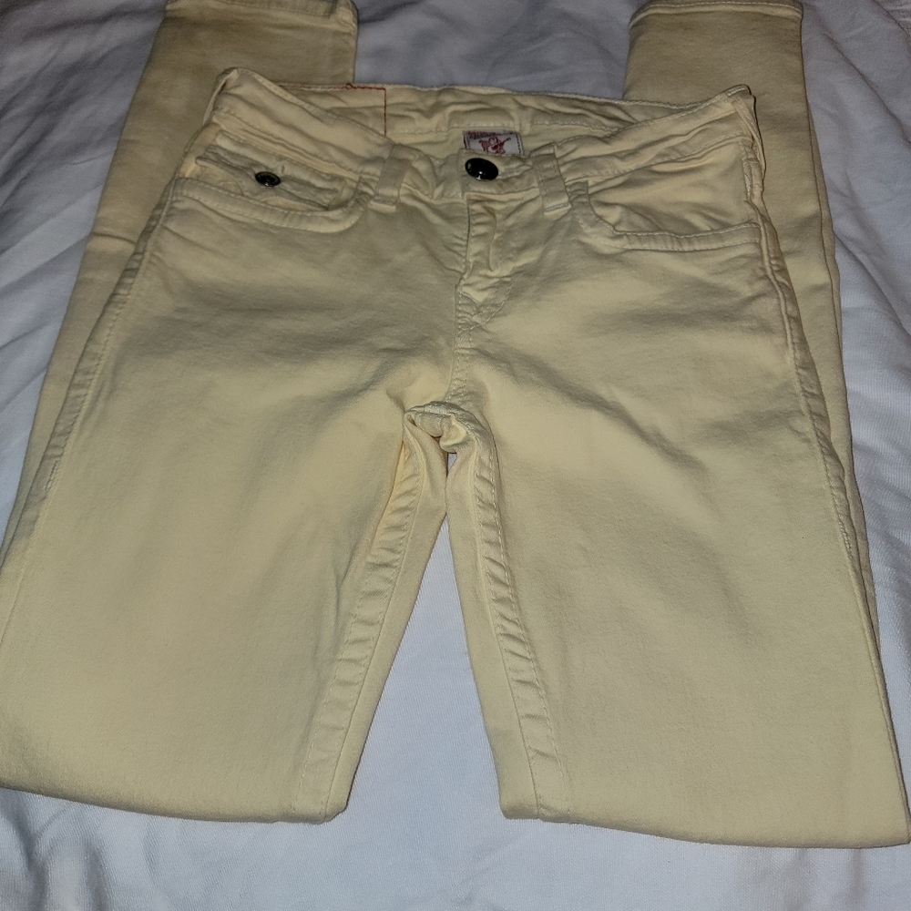 True Religion Girl's Yellow Jeans Size 12